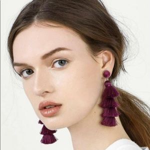 Baublebar Gabriela Stud Tassel Earrings - Deep Purple
